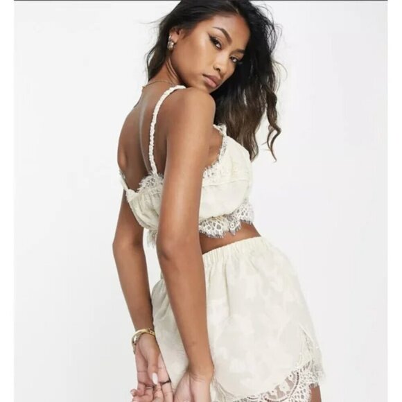Free people Love Story 2-Piece Lounge Short + Tank Set Cream White Size XS - Picture 2 of 11